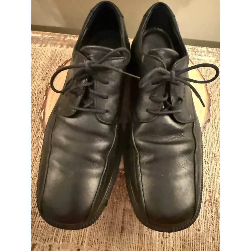 Men's Ecco Elliot Black Lace Up Dress Leather Oxford Dress Shoes Sz-11 EU 45